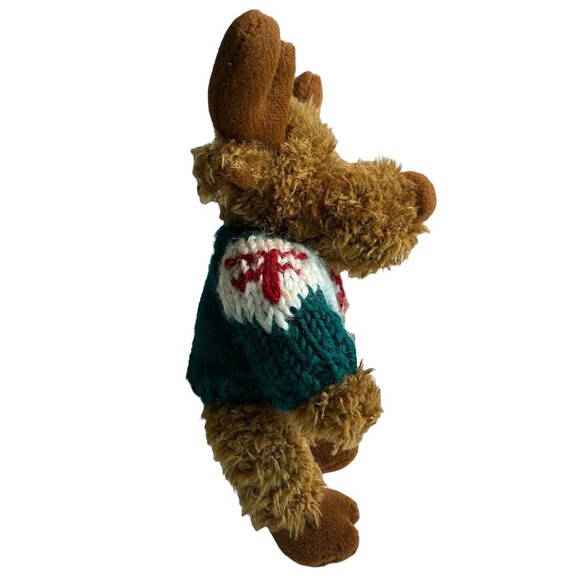CHRISHA CREATIONS Vintage Moose Plush 1996 Toy Stuffed Animal Winter Sweater - Picture 4 of 11